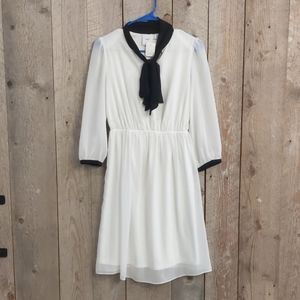 ASOS maternity white flare bow neck chic dress